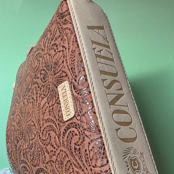 Consuela Sally Midtown Brown Embossed Leather Crossbody Bag - Picture 7 of 7